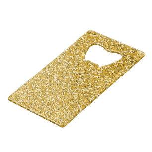 PURE GOLD Splatter Patroon + jouw tekst / foto Kredietkaart Flessenopener