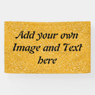 PURE GOLD Splatter Patroon + jouw tekst / foto Spandoek