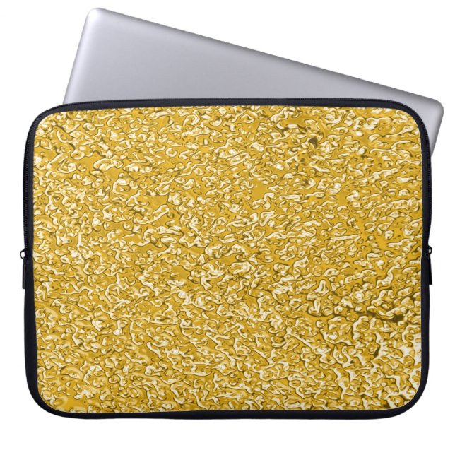 PURE GOLD Splatter Patroon + jouw tekst Laptop Sleeve (Voorkant)
