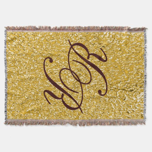 PURE GOLD Splatter Pattern + uw monogram Deken (Voorkant)