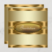 Pure Gold Toutes Occasions Invitations Fête (Devant / Derrière)