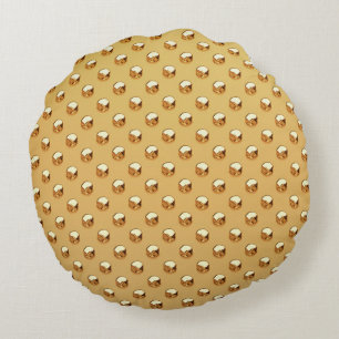 PURE GOLDEN PEARLS Patroon + jouw tekst/foto Rond Kussen