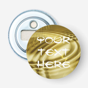 PURE GOLDEN WAVES soft Pattern + jouw tekst Button Flesopener