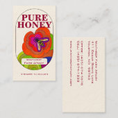Pure Honey Pop Art Flowers Visitekaartje (Voorkant / Achterkant)