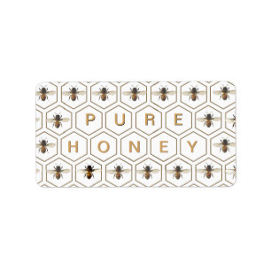 PURE HONING Honingraat of Honing Stix Bee Mini Lab Etiket