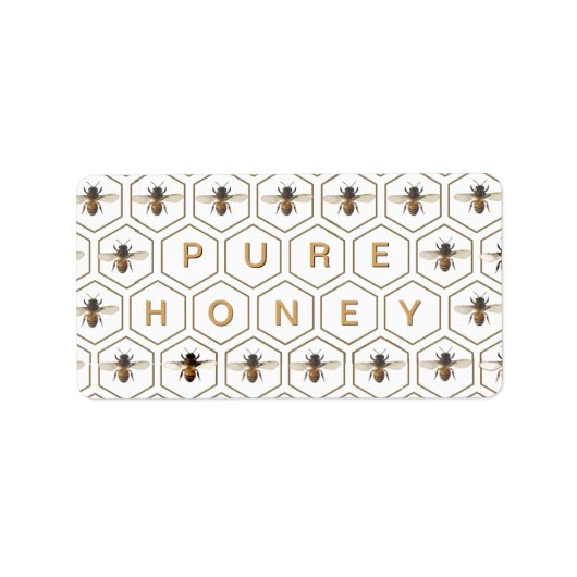 PURE HONING Honingraat of Honing Stix Bee Mini Lab Etiket (Voorkant)