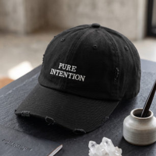 Pure Intention Distressed Dad Hoed Minimalistisc Geborduurde Pet