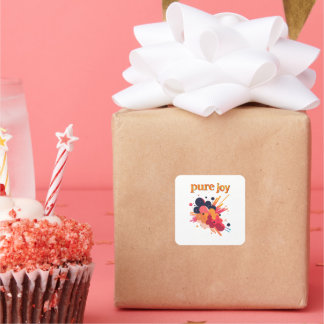 "Pure Joy, pure you.” Positive Vibes Street Wear  Vierkante Sticker