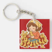 Pure Joy with Little Ducklings 🐥💛" Sleutelhanger (voorkant)