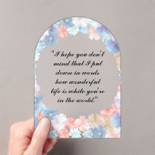 Pure liefde als een bloem acryl uitnodigingen (Insitu (Draagbaar))