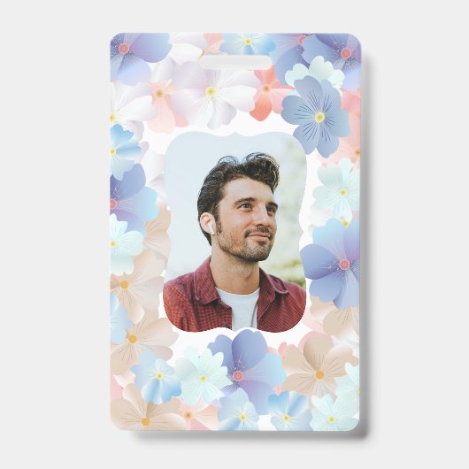 Pure liefde als een bloem badge (Front)