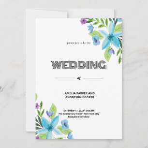 Pure liefde bloesems bruiloft kaart