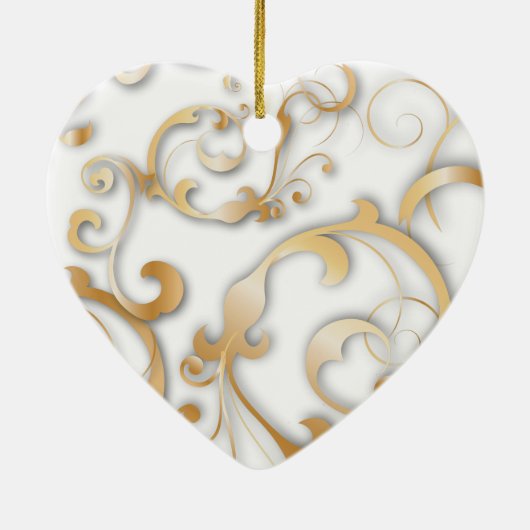 Pure liefde met Golden Scrolling Keramisch Ornament (Achterkant)