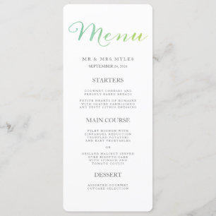 Pure Liefde Waterverf Bruiloft Menu / Limoen Emera
