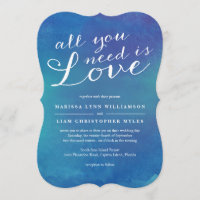 Pure Liefde Waterverf Bruiloft / Ocean Blue