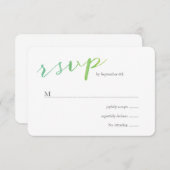 Pure Liefde Waterverf Bruiloft RSVP / Witte Rug (Voorkant / Achterkant)