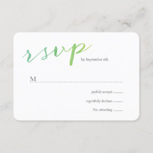 Pure Liefde Waterverf Bruiloft RSVP / Witte Rug Kaartje