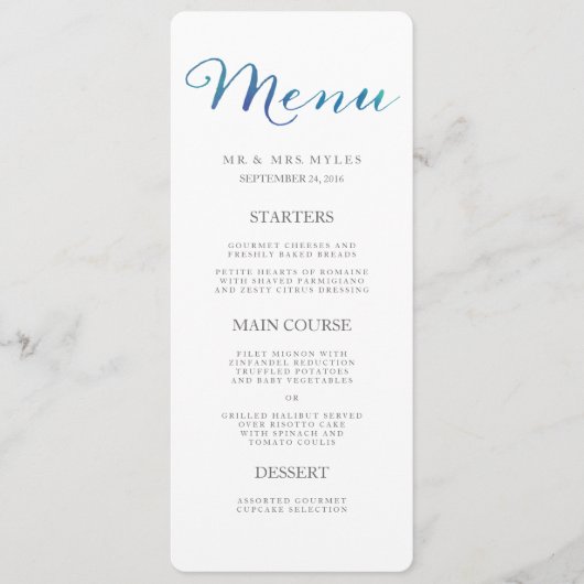 Pure Loss Mariage Menu / Ocean Blue (Devant)
