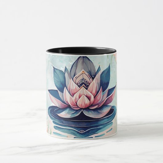 Pure Lotus Harmony – Zachte Bloemengeur Mok (Midden)