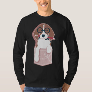 Pure Love Pockets I Blush Roze Achtergrond Dachshu T-shirt