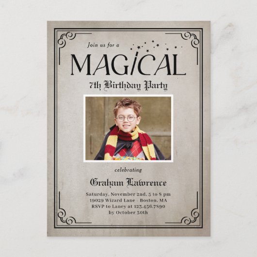 Pure Magie Anniversaire Halloween Invitation Carte (Devant)