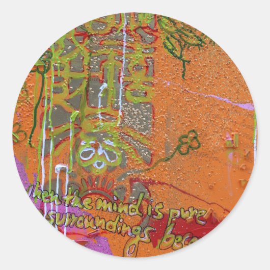 "Pure Mind" Ronde Sticker (Voorkant)