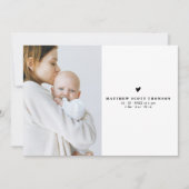 Pure minimaliste Baby shower photo Merci (Devant)