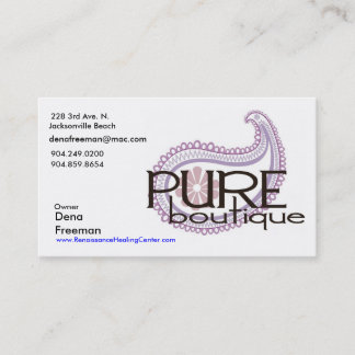 Pure Paisley Logo, Dena Freeman, 228 3rd Ave. N. Visitekaartje