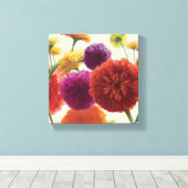 Pure Palette Zinnias Canvas Afdruk (Insitu (Houten vloer))