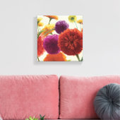 Pure Palette Zinnias Canvas Afdruk (Insitu (Woonkamer))