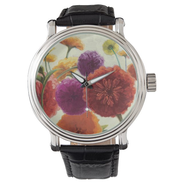 Pure Palette Zinnias Horloge (Voorkant)