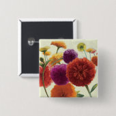 Pure Palette Zinnias Vierkante Button 5,1 Cm (Voorkant /achterkant)