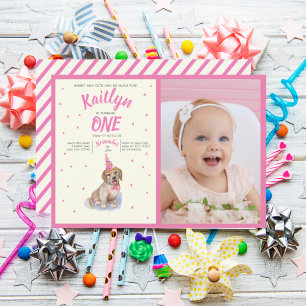 Pure Puppy Foto labrador Girls Pink Birthday Kaart