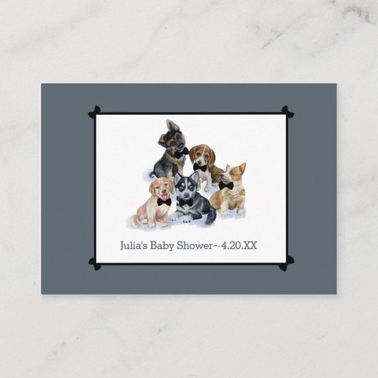 Pure Puppy | Zwart Stropdas elegant beeldscherm Ba Informatiekaartje (Achterkant)