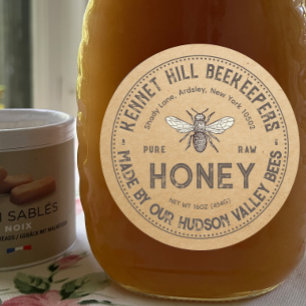 Pure rauwe honing label kraft franse bij