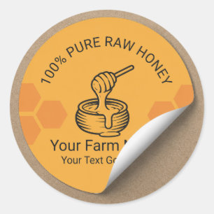 Pure Raw Honey Boerderij Label