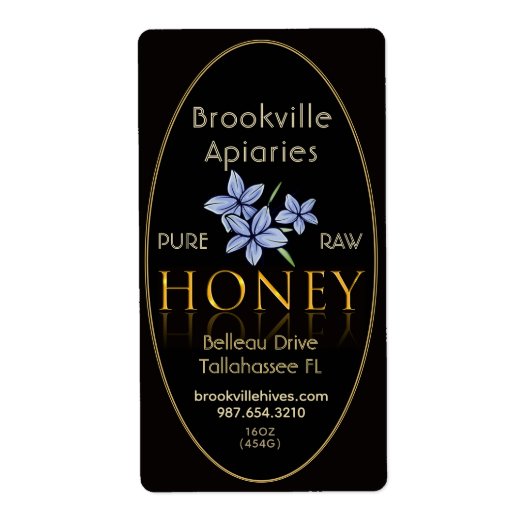 Pure Raw Honey Label Black en Gold met ventilator (Voorkant)