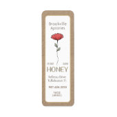 Pure Raw Honey Label Kraft en White met Flower (Voorkant)