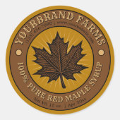 Pure Red Maple Syrup Label Sjabloon (Voorkant)