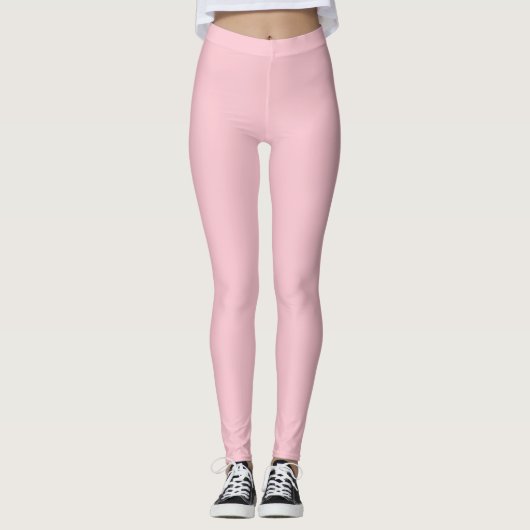 Pure roze effen kleur leggings (Voorkant)