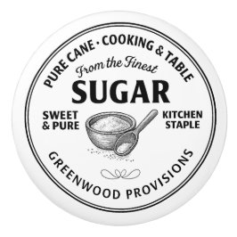 Pure Sugar Label Vintage Typografie Keramische Kno Knop