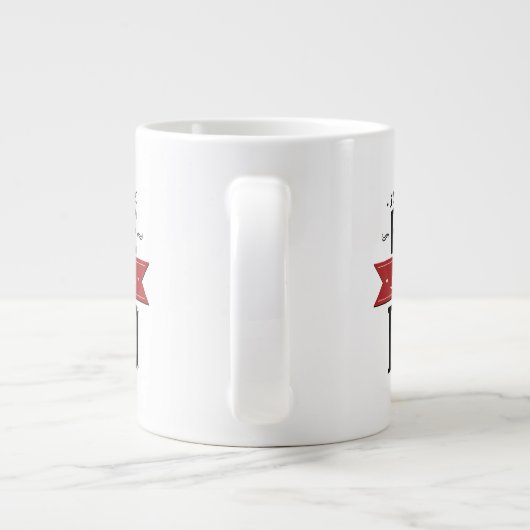 Pure Super Dad Mustache Red en Black Extra Grote Mok (Achterkant)