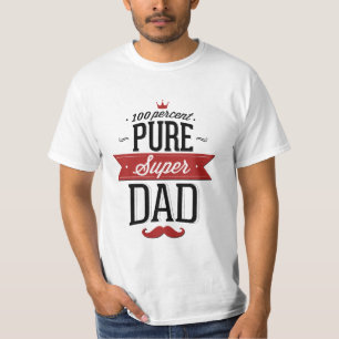 Pure Super Dad Mustache Red en Black T-shirt