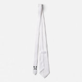 Pure White | Custom Monogram Wedding Groomsmen  Stropdas (Achterkant)