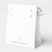 Pure white gold cross Script Christening Bedankdoosjes (Achterkant)