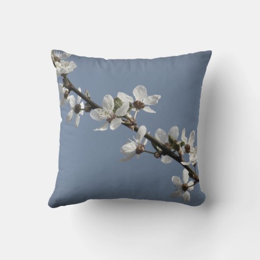Pure White Plum Blossom in lente Kussen (Achterkant)
