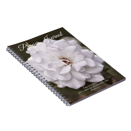 Pure White Rose Prayer Journal Notitieboek (Rechterzijde)