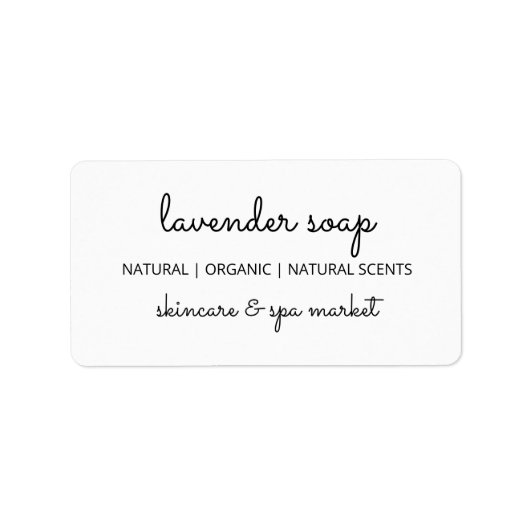 Pure White Simple Soap Labels (Voorkant)