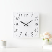 Pure White Square Clock Vierkante Klok (Huis)