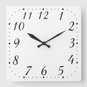 Pure White Square Clock Vierkante Klok